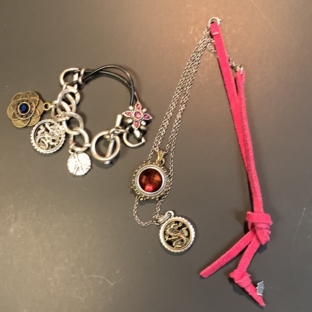 Lucky Brand 🍀 Reversible Necklace With Matching Charm Bracelet